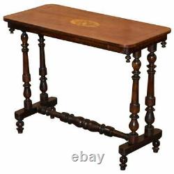 Lovely Victorian Walnut Inlaid Silver Tea Or Occasional Side Table Lovely Inlay