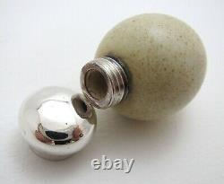 Macintyre Porcelain Bird's Egg Sterling Silver Victorian Scent Perfume Bottle