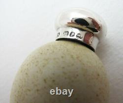 Macintyre Porcelain Bird's Egg Sterling Silver Victorian Scent Perfume Bottle