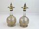 Magnificent Pair Silver-gilt & Gold Engraved Glass Decanters, London 1841 Cr/ws