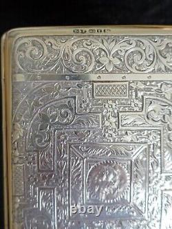 Magnificent Victorian Solid Silver Calling Card Case, By Deakin & Francis C1891