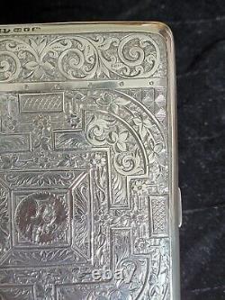 Magnificent Victorian Solid Silver Calling Card Case, By Deakin & Francis C1891