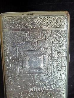 Magnificent Victorian Solid Silver Calling Card Case, By Deakin & Francis C1891