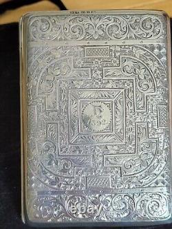 Magnificent Victorian Solid Silver Calling Card Case, By Deakin & Francis C1891