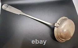 Mid 1800s Victorian Solid Silver Large Soup Ladle 12 Loth