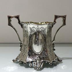 Mid 19th Century Antique Victorian Sterling Silver Four Piece Tea & Coffee Set