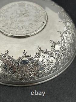 Middle East silver coin dish Purity 84
