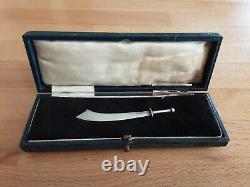 Military Victorian Solid Silver Scimitar in fitted case Not Hallmarked