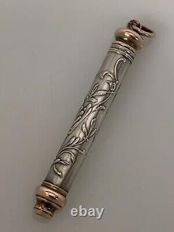 Mistletoe SOLID Silver Rose Gold Retractable Chatelaine Pencil Nouveau Pendant