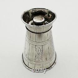 NOVELTY PEPPER GRINDER MILK CHURN STERLING SILVER VICTORIAN 1884 Hukin & Heath