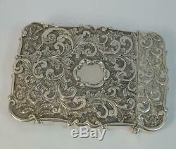 Nathaniel Mills Castle Top Solid Silver Victorian Card Case of Kenilworth Castle