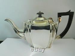 Nice Quality Victorian English Sterling Silver Tea Set John Millward Banks