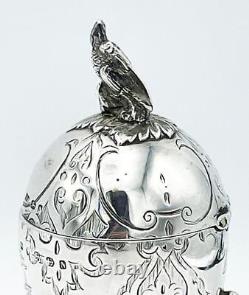 Novelty Silver Mustard Pot Eagle & Egg Birmingham 1862 Victorian Whimsy