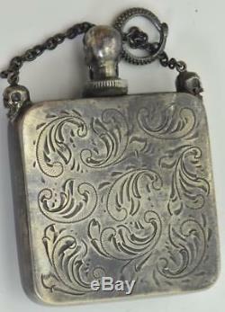 ONE OF A KIND Victorian Memento Mori Skull solid silver Poison bottle. C1850's