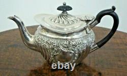 Ornate Antique Victorian Sterling Silver Tea Pot Birmingham 1894 340g