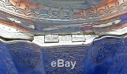 Ornate Decorative Victorian Antique Silver Tea Locking Caddy 1894 John Wilmot