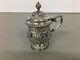 Ornate Victorian H'markd Silver Mustard Pot With Blue Glass Liner Sheffield 1898