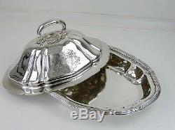 Outstanding PAUL STORR SILVER TUREEN, London 1837 ARMORIAL Entree dish 1710g