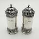 Pair Pepperpots Sterling Silver Victorian London 1900 Wakely & Wheeler