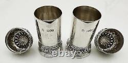 PAIR PEPPERPOTS STERLING SILVER VICTORIAN London 1900 Wakely & Wheeler