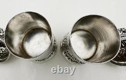 PAIR PEPPERPOTS STERLING SILVER VICTORIAN London 1900 Wakely & Wheeler