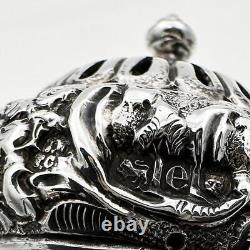 PAIR PEPPERPOTS STERLING SILVER VICTORIAN London 1900 Wakely & Wheeler