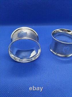 Pair Antique Victorian Sterling Silver Hallmarked 1857 Napkin Rings, John Evans