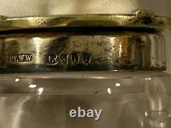 Pair Of Antique Hallmarked Silver Topped Glass Inkwells London 1872