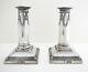 Pair Of Antique Victorian 1900 English Solid Sterling Silver Candlesticks