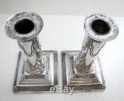 Pair of ANTIQUE Victorian 1900 English Solid Sterling Silver Candlesticks