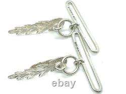 Pair of Antique 1862 Victorian Sterling Silver Officers Full Dress Pouch Mounts