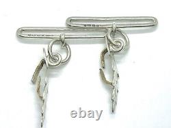 Pair of Antique 1862 Victorian Sterling Silver Officers Full Dress Pouch Mounts