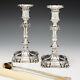 Pair Of Cast Victorian Sterling Silver Candlesticks 1859
