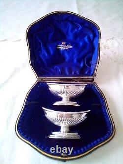 Pair of Victorian Colburn & Co silver salts London 1899