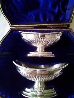 Pair of Victorian Colburn & Co silver salts London 1899