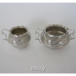 Pair of Victorian Silver Bachelor Size Sugar and Cream