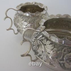 Pair of Victorian Silver Bachelor Size Sugar and Cream