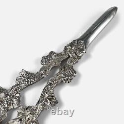 Pair of Victorian Sterling Silver Grape Scissors, 1899