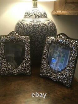Pair of sterling silver photo / picture frames
