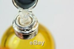 Perfume Silver Owl Bird top Antique Bottle Amber Glass Scent Bottle Tear drop