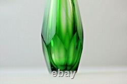 Perfume Silver top Antique Bottle Green Glass Overlay Scent Bottle with stopper