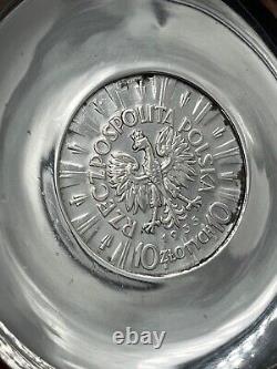 Poland 10 Zlotych 1935 silver crown coin dish Pakistan