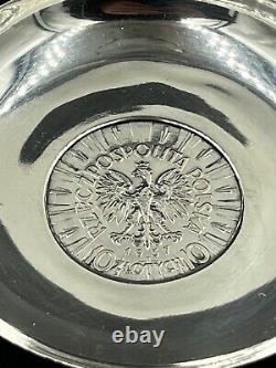 Poland 10 Zlotych 1937 silver coin dish Pakistan