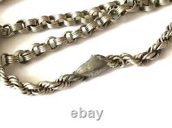 Pretty Antique Victorian 1890's silver enamel albertina watch chain bracelet