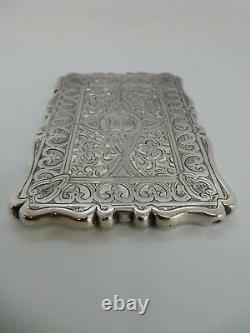 Pretty VICTORIAN Solid SILVER Card CASE, Birmingham 1871