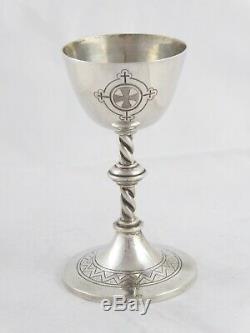 QUALITY ANTIQUE VICTORIAN SOLID STERLING SILVER COMMUNION CHALICE CUP 1892 54 g