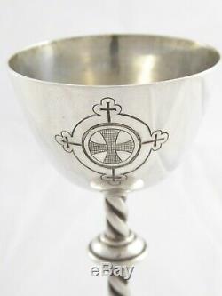 QUALITY ANTIQUE VICTORIAN SOLID STERLING SILVER COMMUNION CHALICE CUP 1892 54 g