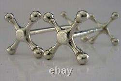 QUALITY VICTORIAN PAIR OF ENGLISH STERLING SILVER CUTLERY RESTS 1886 ANTIQUE 68g