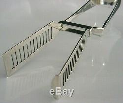 QUALITY VICTORIAN SOLID SILVER ASPARAGUS or VEGETABLE SERVING TONGS 1890 132g