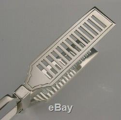 QUALITY VICTORIAN SOLID SILVER ASPARAGUS or VEGETABLE SERVING TONGS 1890 132g